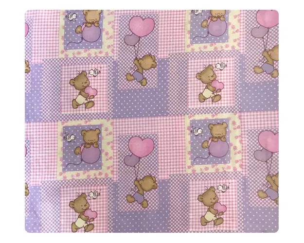 Paturica dubla de vara Junior DeLuxe 100x135 cm ursuleti pe roz