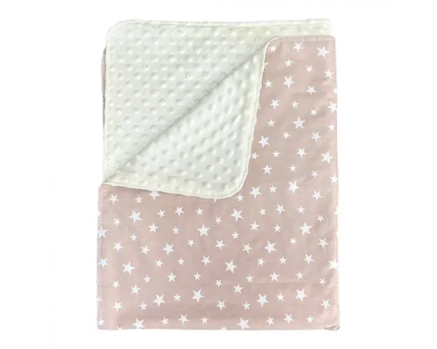 Paturica junior dubla bumbac mincky pufos 145 x110 cm Stelute pe Bej