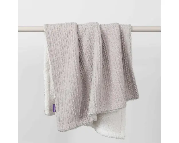 Paturica Clevamama Lux Sherpa pentru bebelusi 75 x 100 cm grey 3484