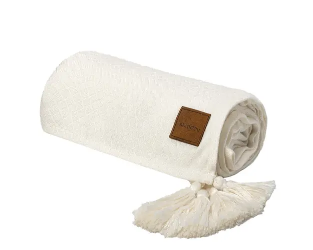 Paturica nou nascut Ane Skiddou 100 vascoza de bambus 80x100cm crem