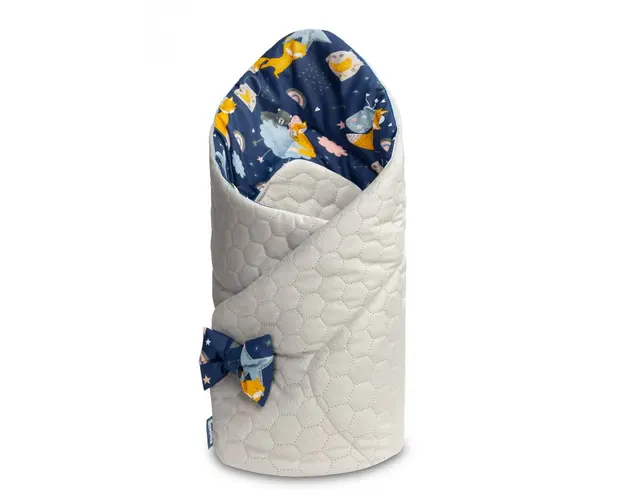 Paturica nou-nascut Sensillo Velvet Wrap Albastra Vulpi 75x75 cm