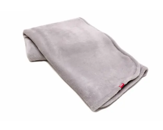 Paturica pufoasa de plus gri KidsDecor din polyester 75x75 cm