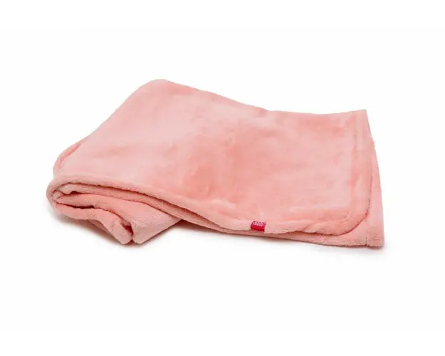 Paturica pufoasa de plus KidsDecor 100x120 cm din polyester Roz