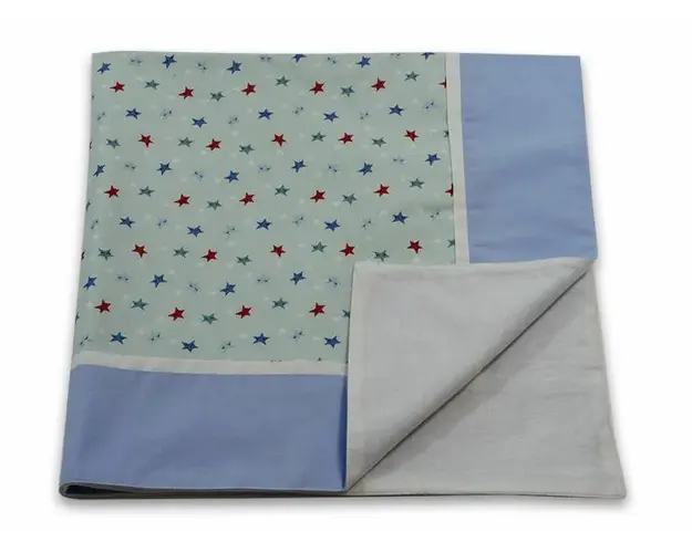 Paturica Stelute somnoroase cu albastru KidsDecor cu spate finet 80x80 cm