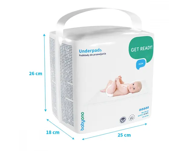 Paturica unica folosinta Baby Ono 90x60 cm 20 buc