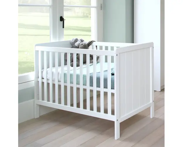 Patut bebelusi din mdf 120x60 cm transformabil in sofa Elisabeth II White