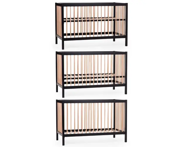 Patut Childhome Cot 97 fag 60x120 cm naturalnegru