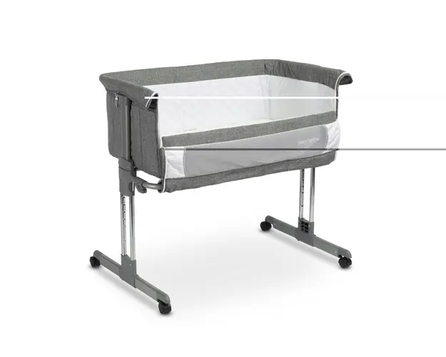 Patut co-sleeping cu saltea si reglare in 7 pozitii Caretero Sleep2gether grafit