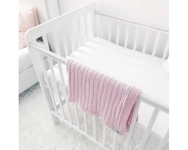 Patut din lemn pentru bebe, inaltime saltea reglabila, Clasic Alb 120x60 cm