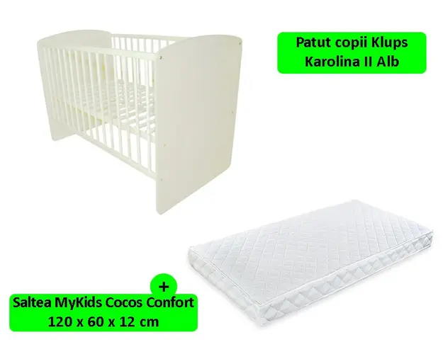 Patut Klups Karolina II Alb + Saltea 12
