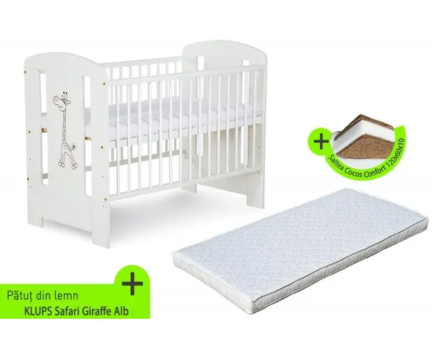 Patut Klups Safari Giraffe Alb + Saltea 10