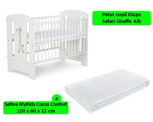 Patut Klups Safari Giraffe Alb + Saltea 12
