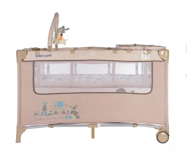 Patut pliabil Bebe Royal cu 2 nivele Crem