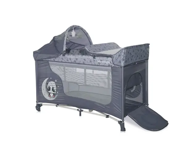 Patut pliabil Moonlight Plus 2 nivele cu accesorii Cool Grey Pandas