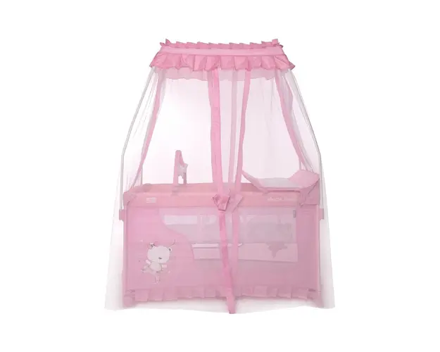 Patut pliabil stil baldachin Magic Sleep cu accesorii Mellow Rose Ballerina Bear