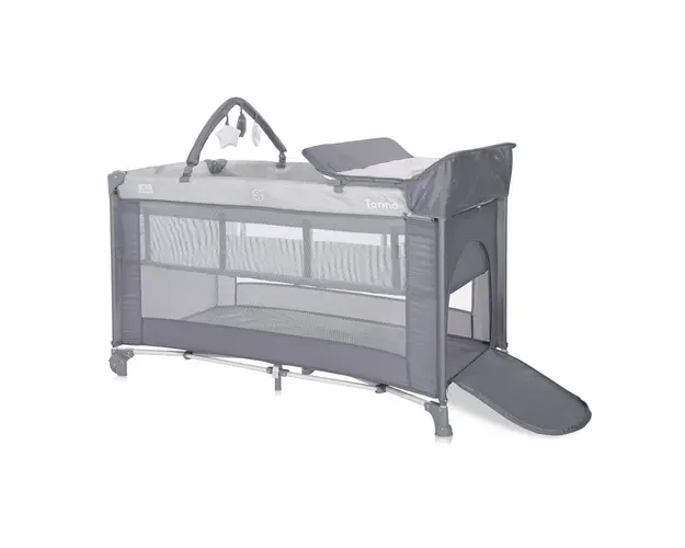Patut pliabil Torino Plus 2 nivele cu accesorii Grey Striped Elements