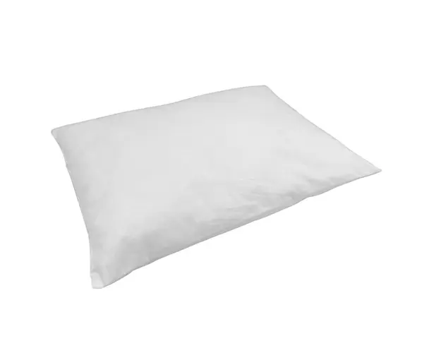 Perna alba din bumbac umpluta cu puf 40x60 cm