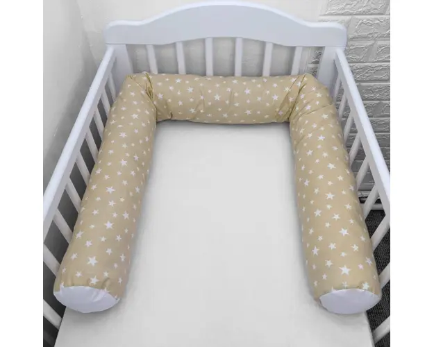 Perna bumper Deseda pentru pat bebe 180 cm stelute pe bej