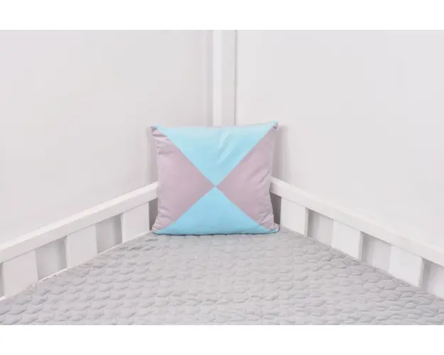 Pernuta decor 40x40 cm velvet bleu si gri