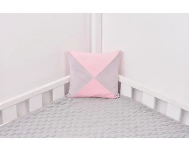 Pernuta decor 40x40 cm velvet roz si gri