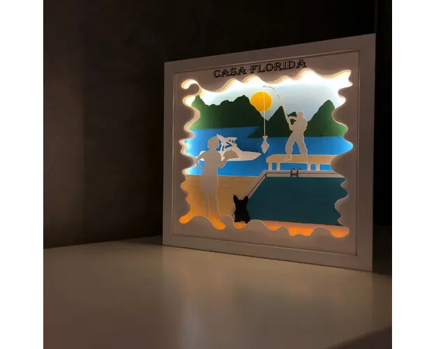 Tablou luminos Pescuit 004