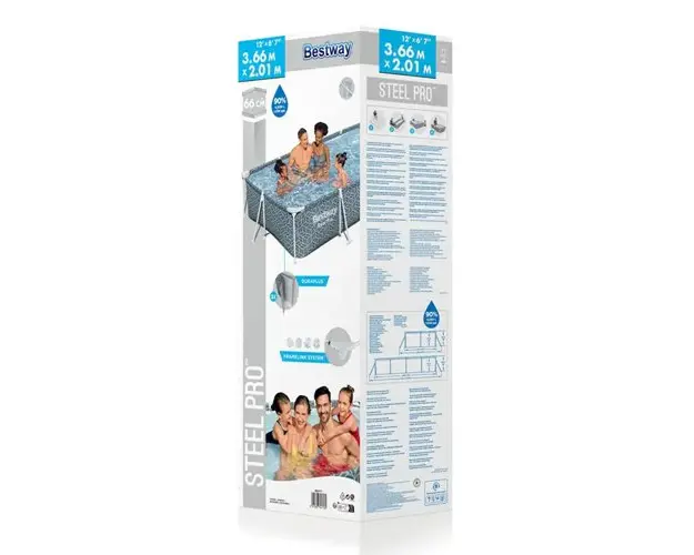 Piscina dreptunghiulara Bestway Steel Pro Frame fara pompa 366 x 201 x 66 cm