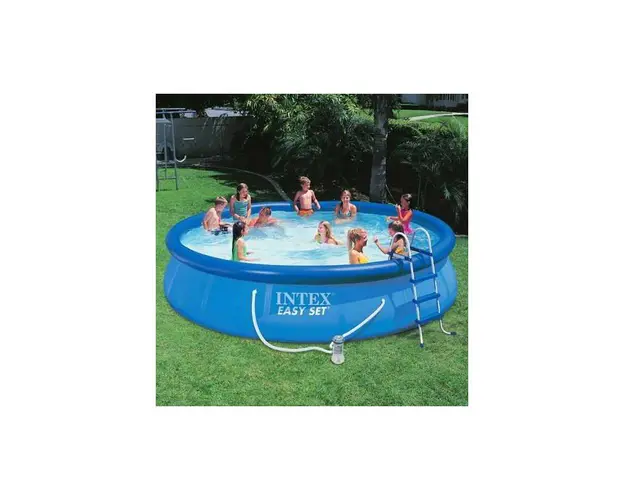 Piscina family gigant Easy Set Intex 457 x 91 cm cu pompa filtrare si scara 10680 litri
