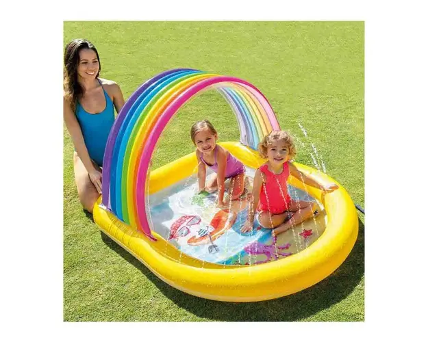 Piscina gonflabila copii Intex Rainbow multicolor 147 x 130 x 86 cm