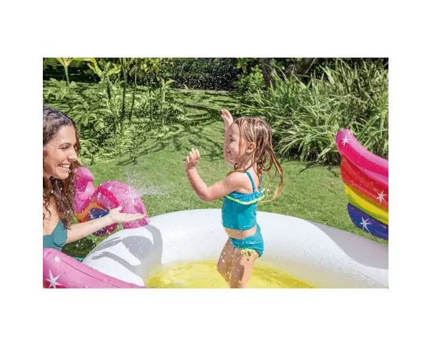 Piscina gonflabila Intex Mystic Unicorn Spray 151 litri 272 x 193 x 104 cm multicolor