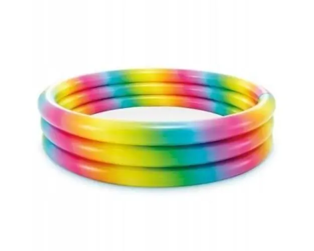 Piscina gonflabila multicolor pentru copii rainbow 330 litri