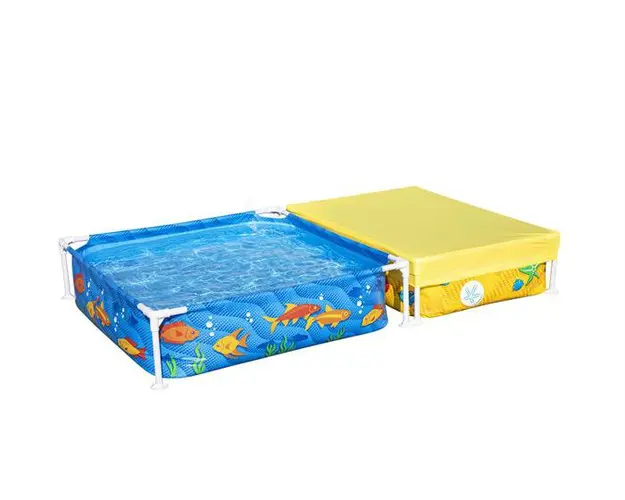 Piscina patrata My First Frame cu groapa de nisip 213 x 122 x 30,5 cm