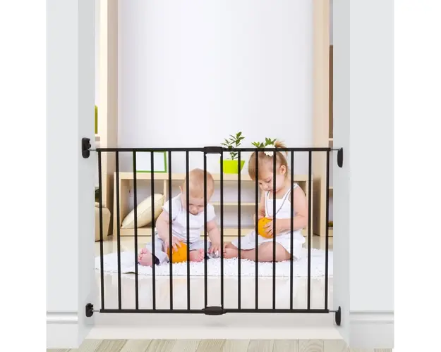 Poarta de siguranta extensibila Noma 62 - 102 cm metal negru N93330