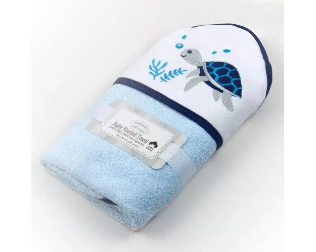 Prosop bebe cu gluga din bumbac Testoasa