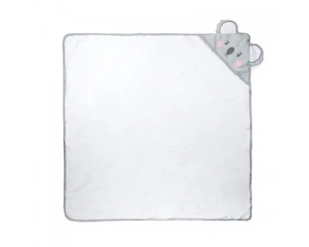 Prosop bebe cu gluga din bumbac ursulet koala gri