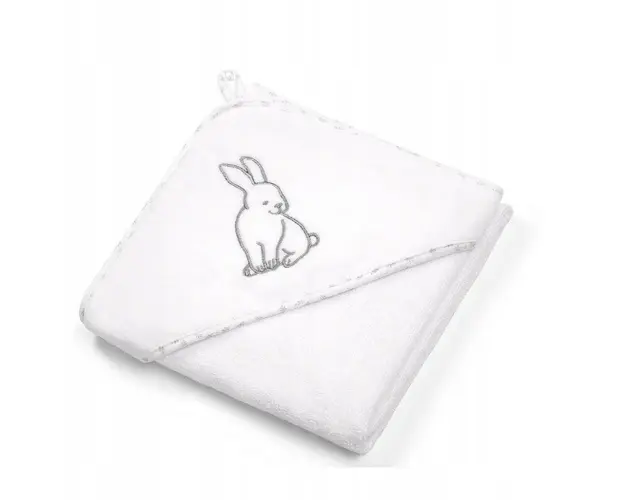 Prosop copii BabyOno cu gluga velur 100x100 cm Alb