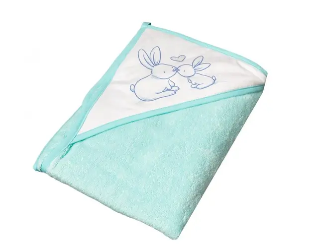 Prosop copii cu capison 100x100cm Little Bunnies green