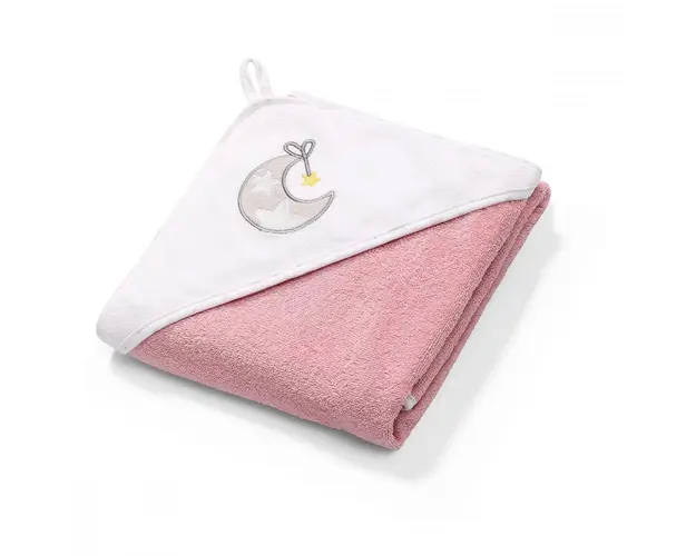Prosop copii cu gluga BabyOno roz 85 x 85 cm