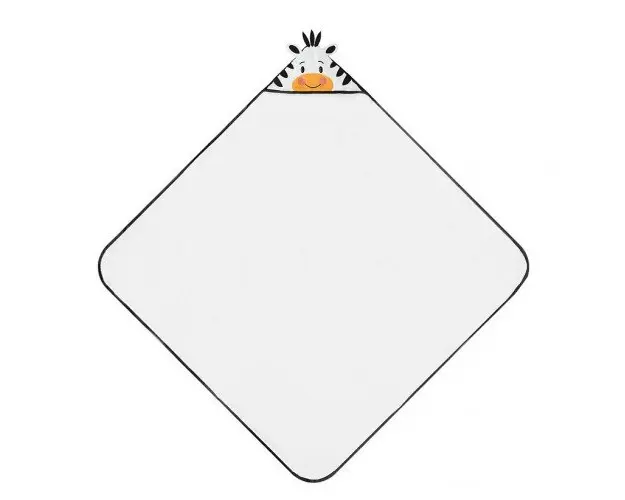 Prosop cu gluga din bumbac pentru bebelusi Zebra 84x84cm