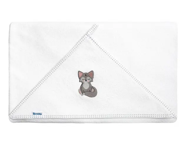 Prosop de baie cu gluga 100x100 cm Sensillo lupalb