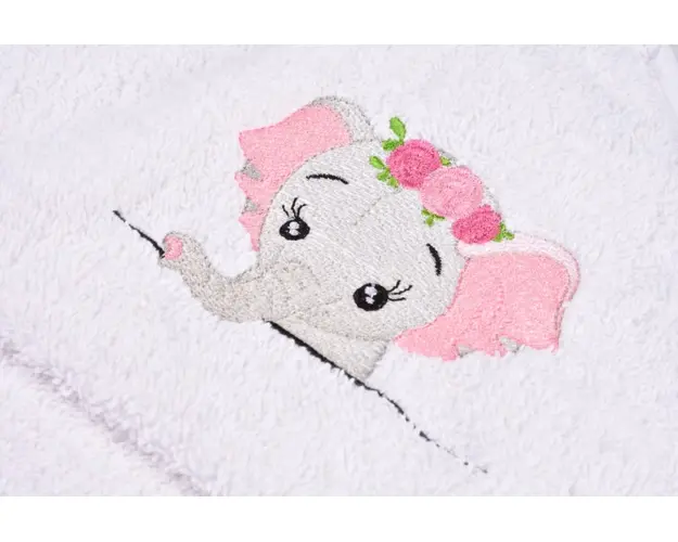 Prosop de baie cu gluga model Elefant 75x75 cm