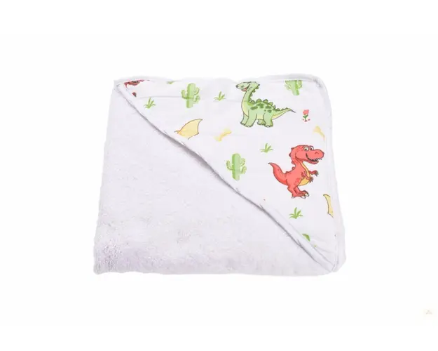 Prosop de baie frotir bumbac 75x75 cm model dinozauri