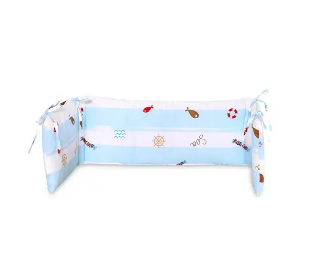 Protectie laterala pat 140 x 27 cm bumbac ranforce Adventure Blue
