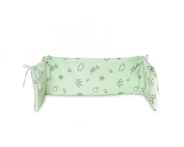 Protectie laterala pat 140 x 27 cm bumbac ranforce Lamb Green
