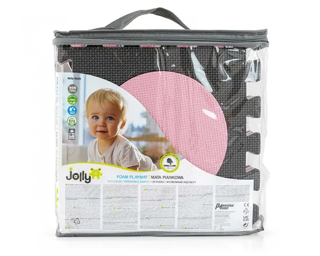 Puzzle din spuma Jolly 4, 36 piese 148x148 cm pink
