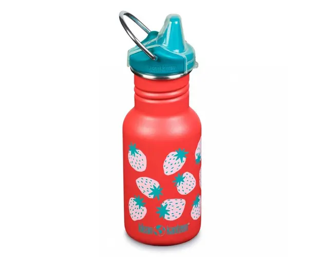 Recipient din otel inoxidabil 355 ml cu capac cu cioc Klean Kanteen Kid Classic Narrow Coral Strawberries