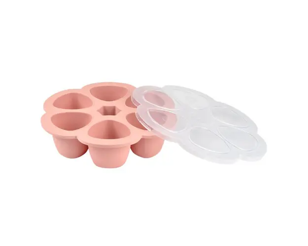 Recipient ermetic silicon multiportii 6x90 ml Beaba Old Pink