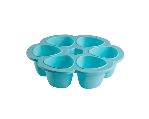 Recipient ermetic silicon multiportii 6x150 ml Beaba Blue