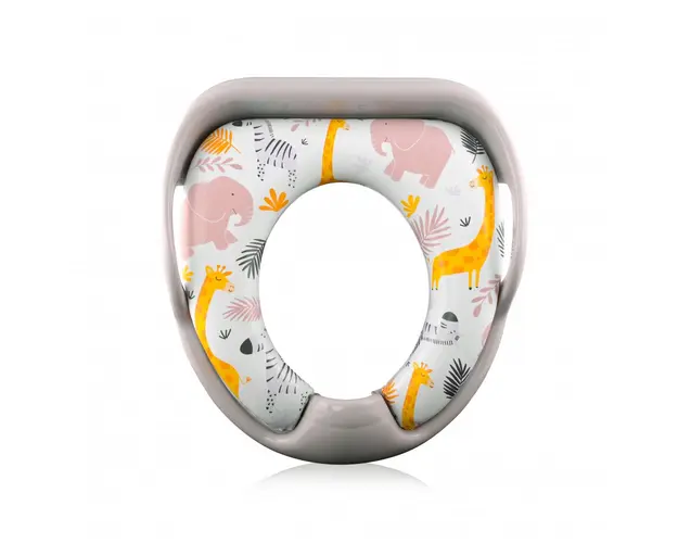 Reductor moale pentru toaleta cu manere model universal Grey Animals