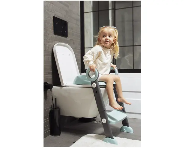 Reductor toaleta pliabil cu scara BabyJem Bleu