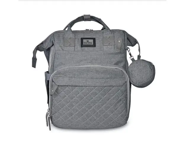 Rucsac pentru accesorii bebelusi cu multiple compartimente si buzunar izoterm Danny Grey